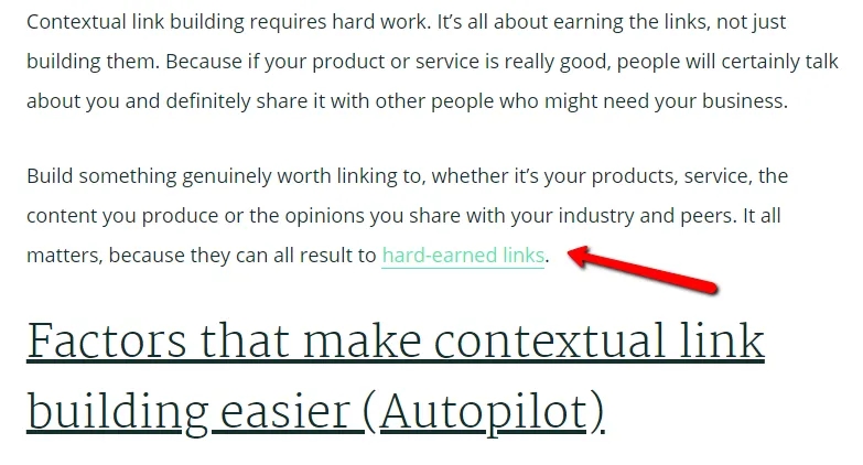 Backlink contextual link example