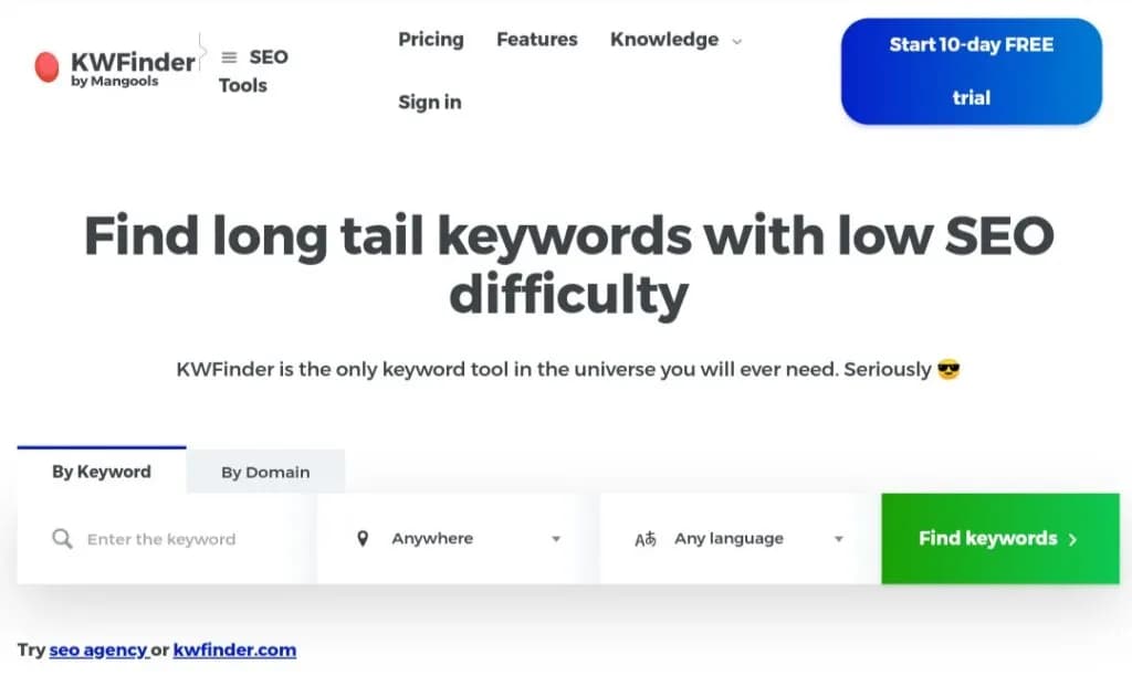 KWFinder - Best SEO Tools