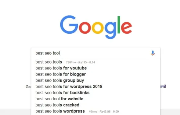 google auto complete, best keyword research tool