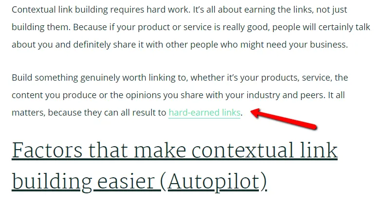 Backlink contextual link example