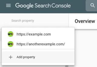 Select properties Google search console, submit sitemap to Google search console